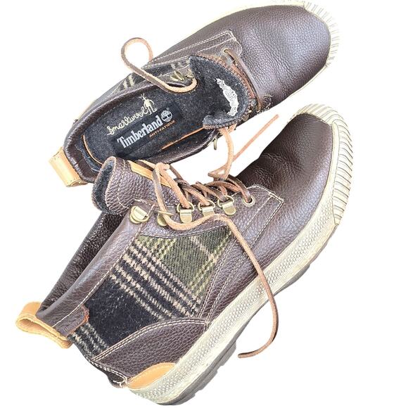 Timberland Smartwool Boots Sneakers Mens 10 Anti-Fatigue Brown Leather Gorpcore - Picture 1 of 11